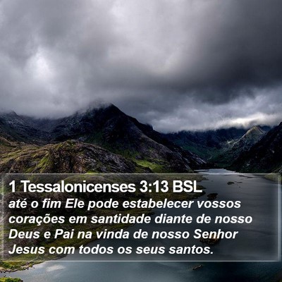 1 Tessalonicenses 3:13 BSL Bible Verse Image