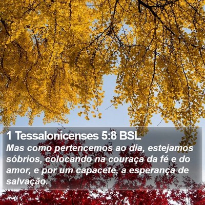 1 Tessalonicenses 5:8 BSL Bible Verse Image