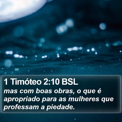 1 Timóteo 2:10 BSL Bible Verse Image