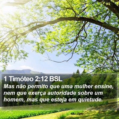 1 Timóteo 2:12 BSL Bible Verse Image