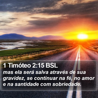 1 Timóteo 2:15 BSL Bible Verse Image