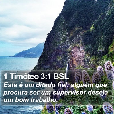 1 Timóteo 3:1 BSL Bible Verse Image