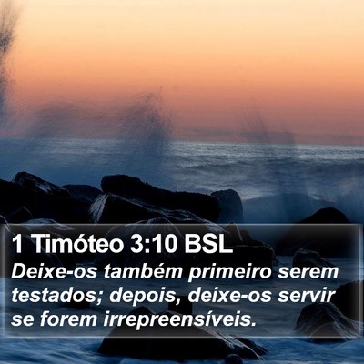1 Timóteo 3:10 BSL Bible Verse Image