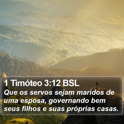 1 Timóteo 3:12 BSL Bible Verse Image