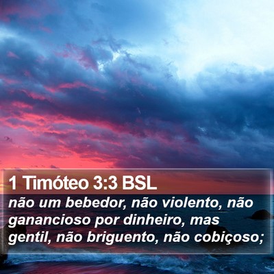 1 Timóteo 3:3 BSL Bible Verse Image