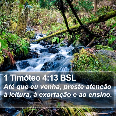 1 Timóteo 4:13 BSL Bible Verse Image