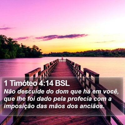 1 Timóteo 4:14 BSL Bible Verse Image