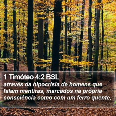 1 Timóteo 4:2 BSL Bible Verse Image