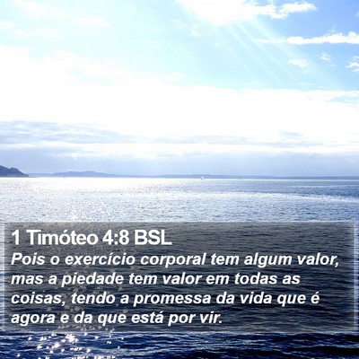 1 Timóteo 4:8 BSL Bible Verse Image