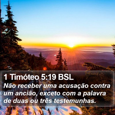 1 Timóteo 5:19 BSL Bible Verse Image