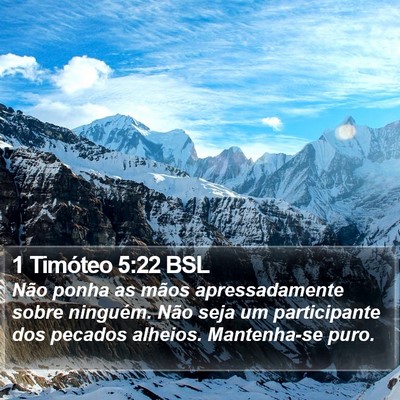 1 Timóteo 5:22 BSL Bible Verse Image
