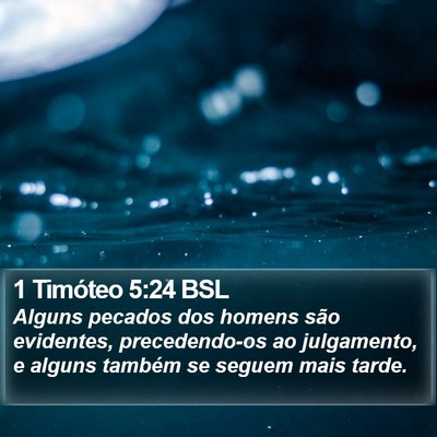 1 Timóteo 5:24 BSL Bible Verse Image