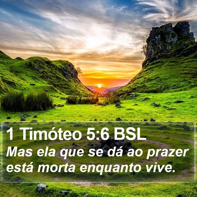 1 Timóteo 5:6 BSL Bible Verse Image