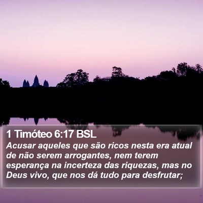 1 Timóteo 6:17 BSL Bible Verse Image