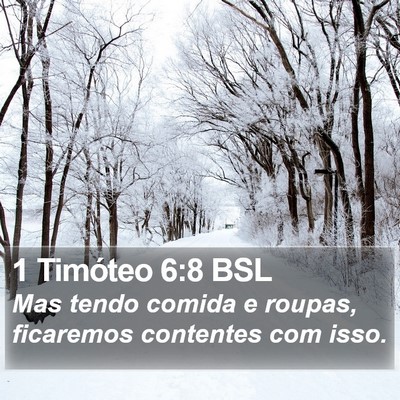 1 Timóteo 6:8 BSL Bible Verse Image