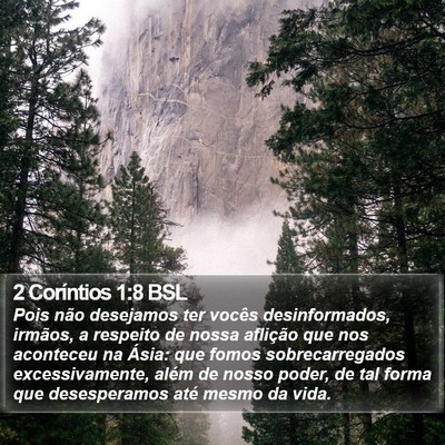 2 Coríntios 1:8 BSL Bible Verse Image
