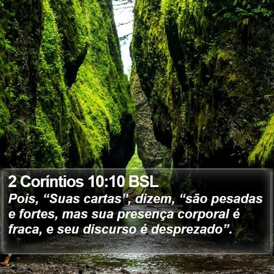 2 Coríntios 10:10 BSL Bible Verse Image