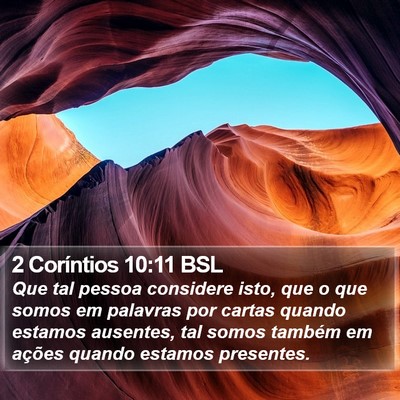 2 Coríntios 10:11 BSL Bible Verse Image