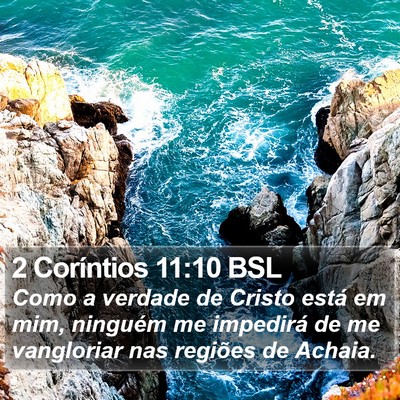 2 Coríntios 11:10 BSL Bible Verse Image