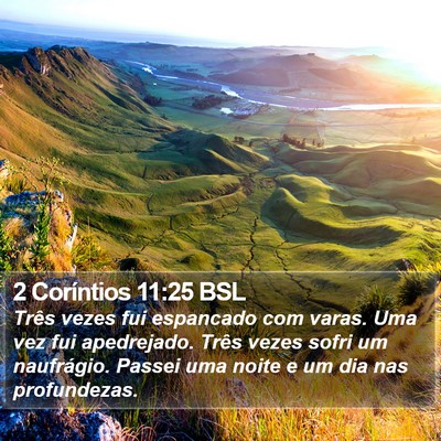 2 Coríntios 11:25 BSL Bible Verse Image