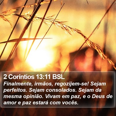 2 Coríntios 13:11 BSL Bible Verse Image