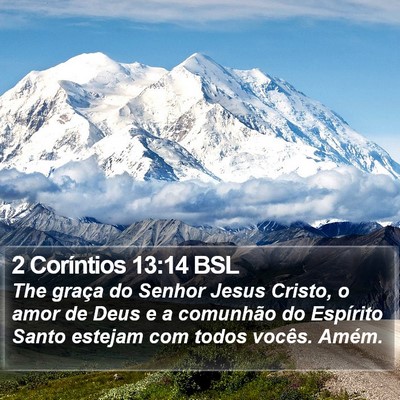 2 Coríntios 13:14 BSL Bible Verse Image