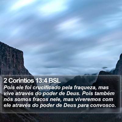 2 Coríntios 13:4 BSL Bible Verse Image