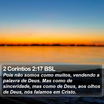 2 Coríntios 2:17 BSL Bible Verse Image