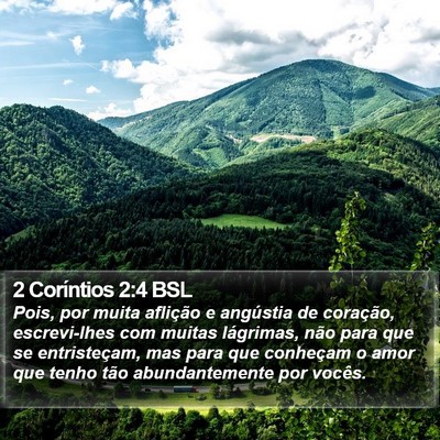 2 Coríntios 2:4 BSL Bible Verse Image