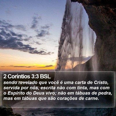 2 Coríntios 3:3 BSL Bible Verse Image