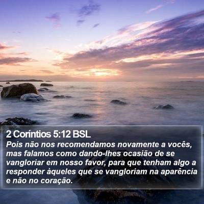 2 Coríntios 5:12 BSL Bible Verse Image