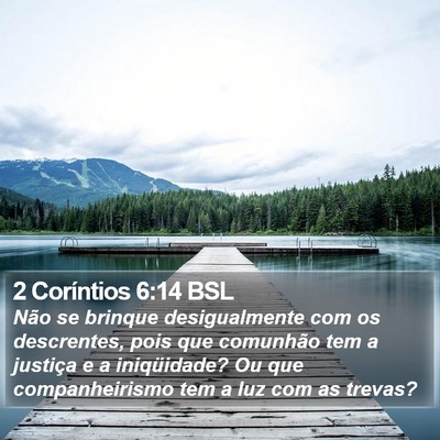 2 Coríntios 6:14 BSL Bible Verse Image
