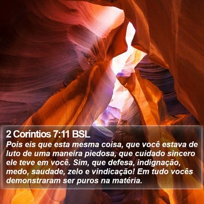 2 Coríntios 7:11 BSL Bible Verse Image