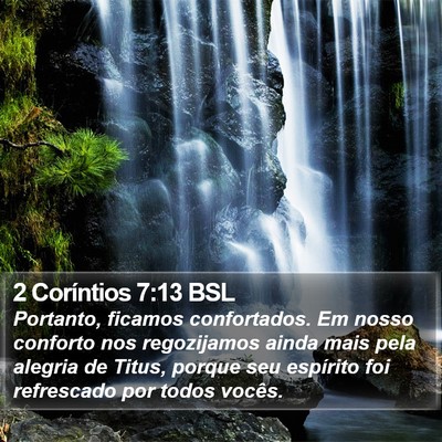 2 Coríntios 7:13 BSL Bible Verse Image
