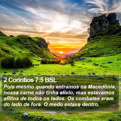 2 Coríntios 7:5 BSL Bible Verse Image