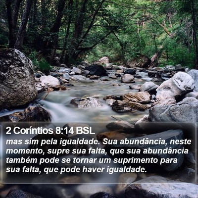 2 Coríntios 8:14 BSL Bible Verse Image