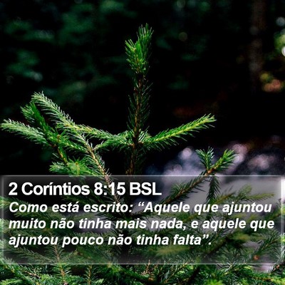 2 Coríntios 8:15 BSL Bible Verse Image