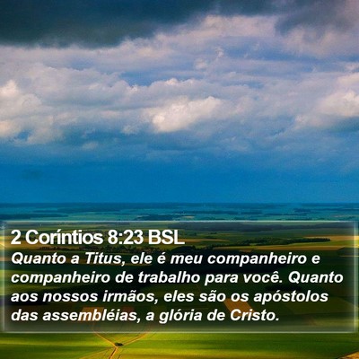 2 Coríntios 8:23 BSL Bible Verse Image