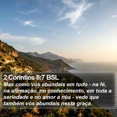 2 Coríntios 8:7 BSL Bible Verse Image