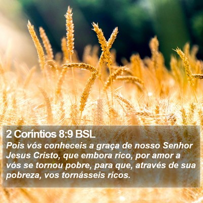 2 Coríntios 8:9 BSL Bible Verse Image