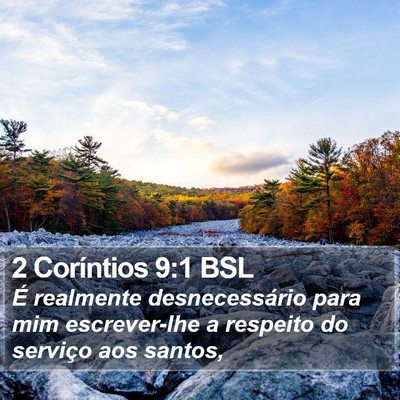 2 Coríntios 9:1 BSL Bible Verse Image