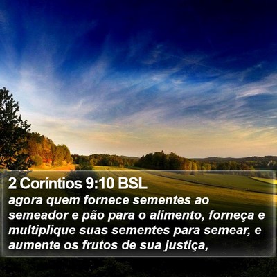 2 Coríntios 9:10 BSL Bible Verse Image
