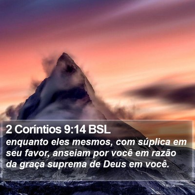 2 Coríntios 9:14 BSL Bible Verse Image
