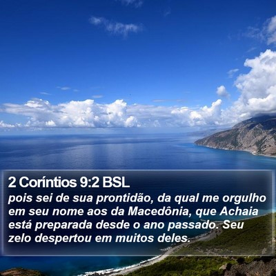 2 Coríntios 9:2 BSL Bible Verse Image