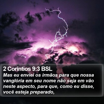 2 Coríntios 9:3 BSL Bible Verse Image