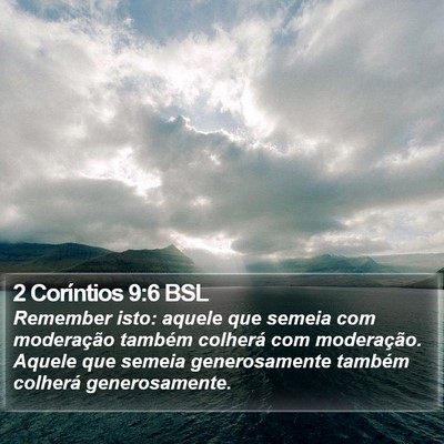 2 Coríntios 9:6 BSL Bible Verse Image