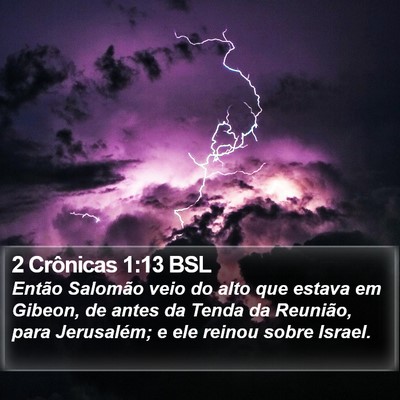 2 Crônicas 1:13 BSL Bible Verse Image