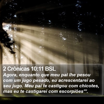 2 Crônicas 10:11 BSL Bible Verse Image