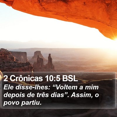2 Crônicas 10:5 BSL Bible Verse Image