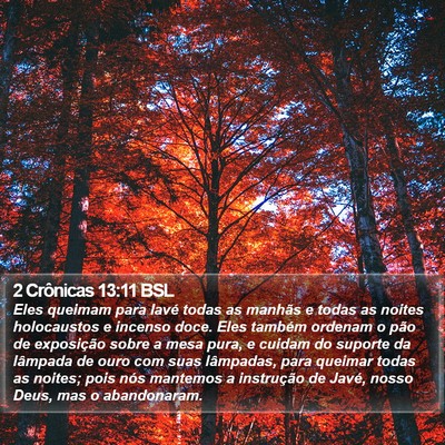 2 Crônicas 13:11 BSL Bible Verse Image